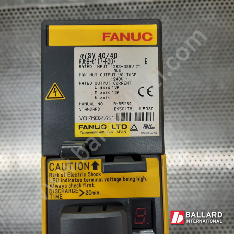 A06B-6117-H207 (2) FANUC Dual Axis/7th Axis Servo Amplifier aiSV 40/40 - R30iA