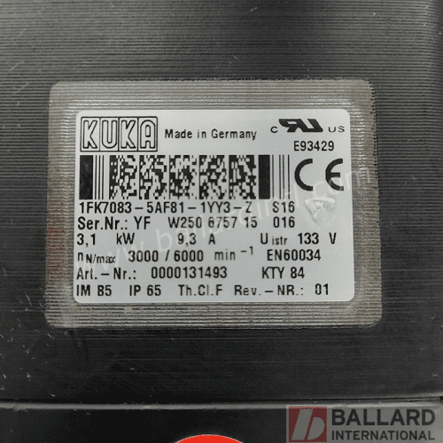 Kuka 00-131-493 1FK7081-5AF81-1ZZ3-ZS16 Servo Motor