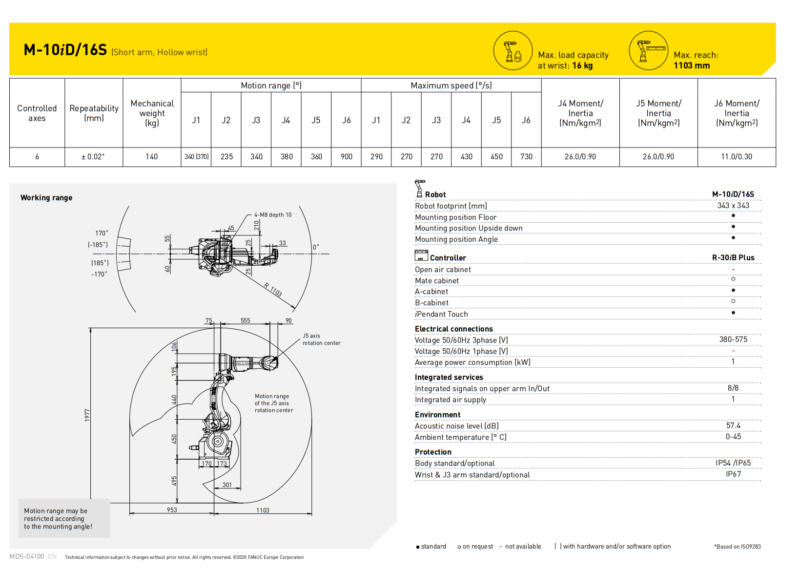 M-10iD 16S Specs